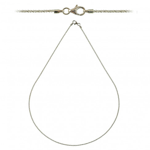 Chaine maille criss cross fermoir mousqueton en argent