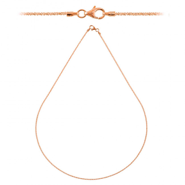 Chaine maille criss cross fermoir mousqueton en argent plaqué or rose