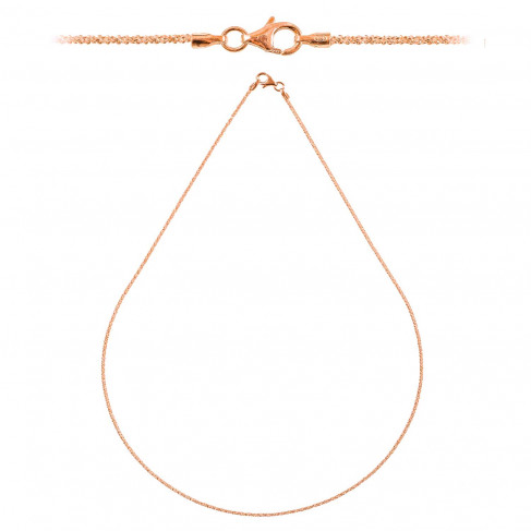 Chaine maille criss cross fermoir mousqueton en argent plaqué or rose