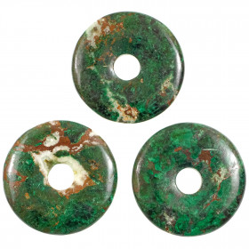 Donut Pi Chinois cuprite dans chrysocolle pour pendentif