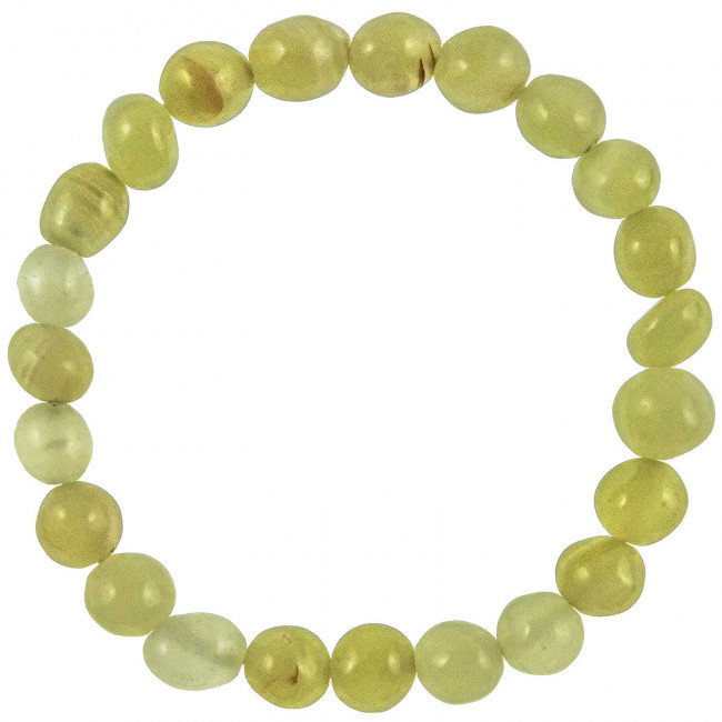 Bracelet en aragonite verte - Perles pierres roulées