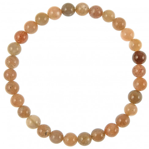 Bracelet en pierre de lune rosée - perles rondes