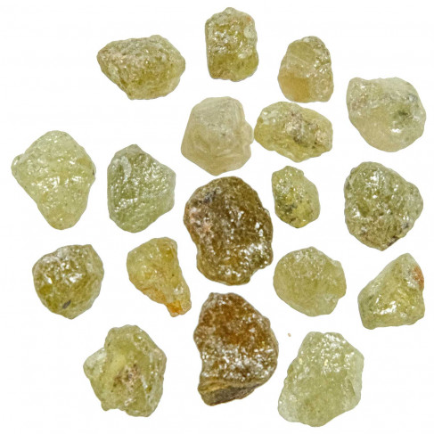 Pierres brutes grenat démantoïde - 7 à 10 mm - Lot de 3