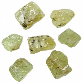 Pierres brutes cristaux d'apatite verte - 1 à 1.5 cm - Lot de 2