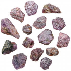Pierres brutes cristaux de rubis - 1 à 1.5 cm - Lot de 2