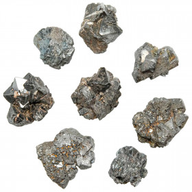 Pierres brutes pseudomorphoses de magnétite en hématite - 2.5 à 3.5 cm - Lot de 3