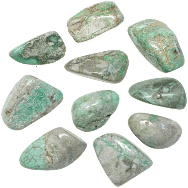 Pierres roulées variscite - 2.5 à 3 cm - Lot de 2