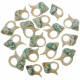 Coquillages turbo vert découpés - 3.5 à 4 cm - Lot de 5