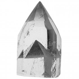 Pointe polie mono-terminée en cristal de roche fantôme - 24 grammes