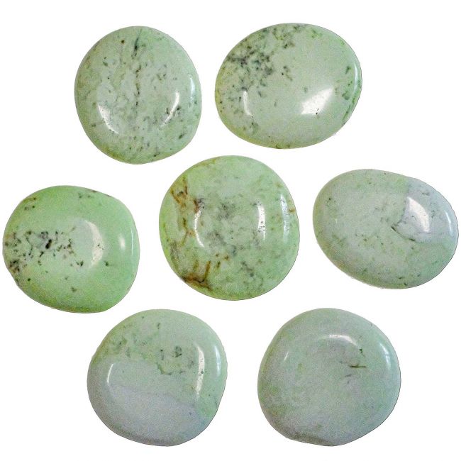 Galet plat chrysoprase citron - A l'unité