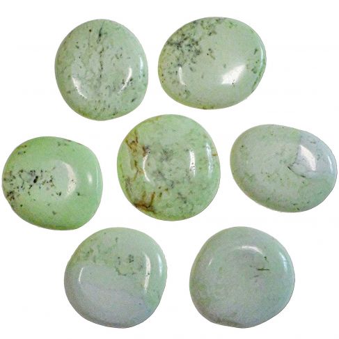 Galet plat chrysoprase citron - A l'unité