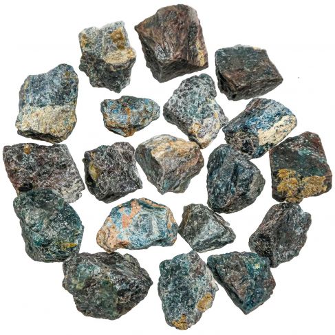 Pierres brutes apatite bleue - 2 à 4 cm - 100 grammes