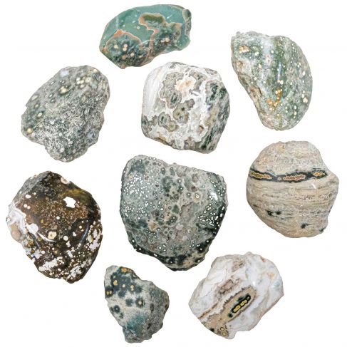 Pierres brutes jaspe orbiculaire - 4 à 8 cm - 300 grammes
