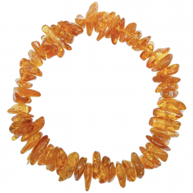 Bracelet en ambre cognac - perles baroque