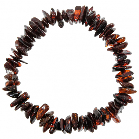 Bracelet en ambre cerise - perles baroques
