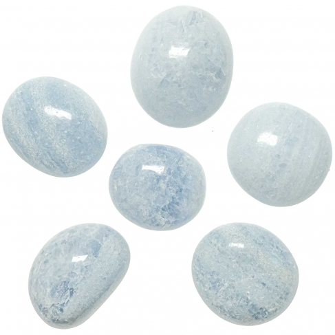 Galet de calcite bleue - Lot de 2