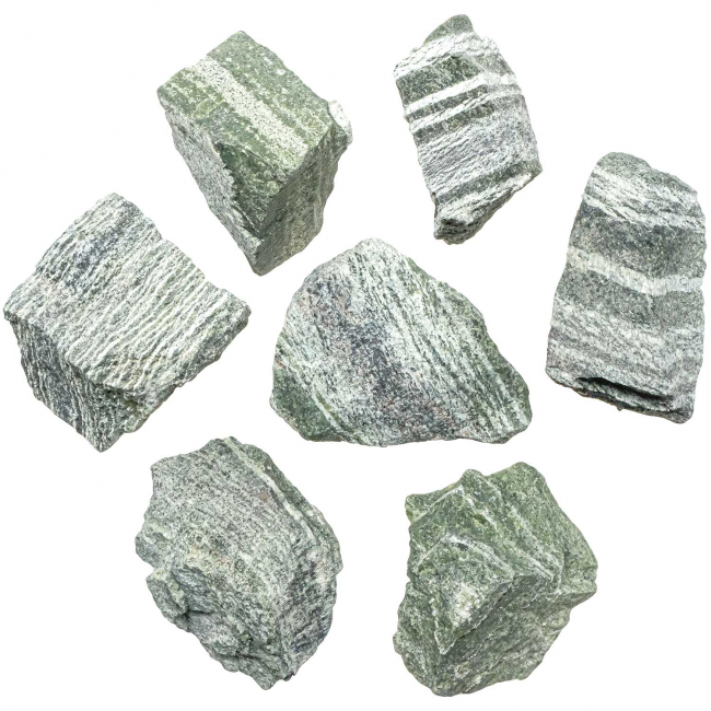 Pierres brutes chrysotile - 5 à 7 cm - Lot de 2