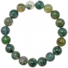 Bracelet en agate mousse - Perles rondes 10 mm