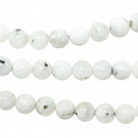 Bracelet en pierre de lune blanche - Perles rondes 10 mm