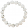 Bracelet en pierre de lune blanche - Perles rondes 10 mm