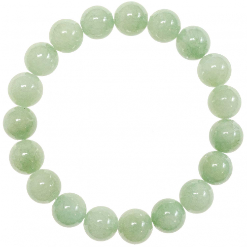 Bracelet en jade vert - Perles rondes 10 mm