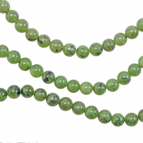 Bracelet en jade néphrite - Perles rondes 6 mm
