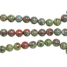 Bracelet en jaspe sang de dragon - Perles rondes 8 mm