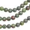 Bracelet en jaspe sang de dragon - Perles rondes 10 mm