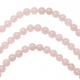 Bracelet en quartz rose - Perles rondes 6 mm