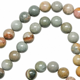 Bracelet en jaspe océan - Perles rondes 8 mm