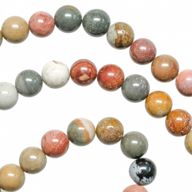 Bracelet en jaspe océan - Perles rondes10 mm