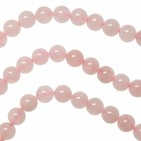 Bracelet en quartz rose - Perles rondes 8 mm