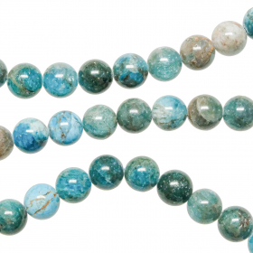Bracelet en apatite bleue - Perles rondes 10 mm