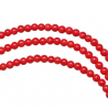 Bracelet en bambou des mers teinté rouge - Perles rondes 5 mm