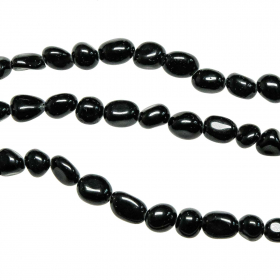Bracelet en obsidienne noire - Perles roulées 7 à 10 mm