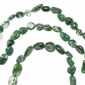 Bracelet en agate mousse - Perles roulées 5 à 8 mm