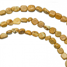 Bracelet en jaspe paysage - Perles roulées 5 à 8 mm