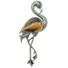Broche flamant rose avec oeil de tigre