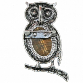 Broche hiboux avec oeil de tigre