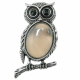 Broche hiboux avec agate grise