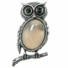 Broche hiboux avec agate grise