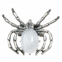 Broche araignée avec quartz blanc