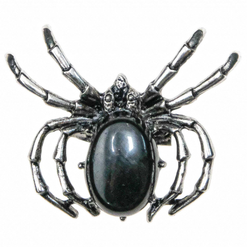 Broche araignée avec agate noire