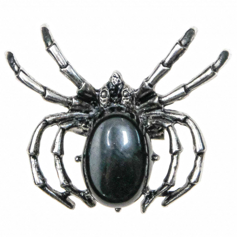 Broche araignée avec agate noire
