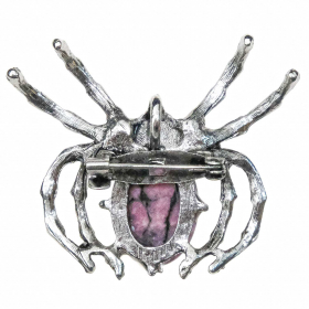 Broche araignée avec rhodonite
