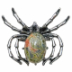 Broche araignée avec unakite