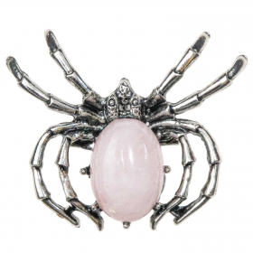 Broche araignée avec quartz-rose