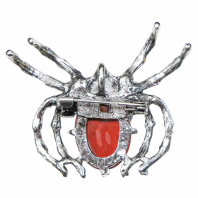 Broche araignée avec jaspe rouge