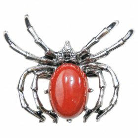 Broche araignée avec jaspe rouge
