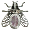 Broche abeille avec oeil de tigre